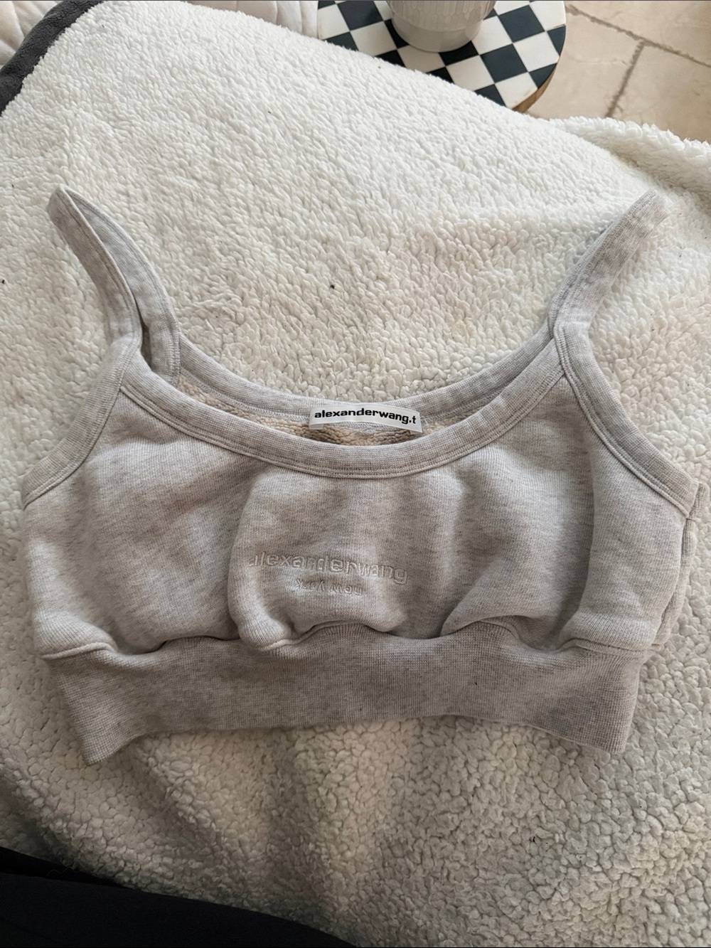 Alexander Wang Heather Gray Cropped Tank Top